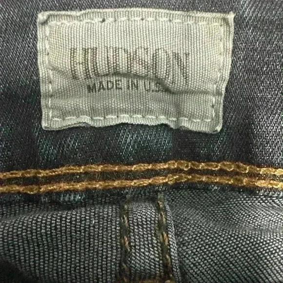 203.Hudson Ginny Crop Straight with Cuff Jeans Womens Size 27 Low Rise Dark Wash - Picture 8 of 10